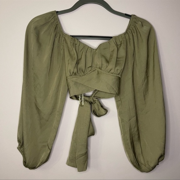 12th Tribe Tops - 12th tribe poolside crop top in sage, size small